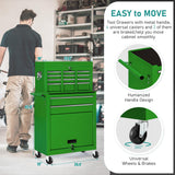 Greenvelly Metal Tool Chest,8-Drawer Rolling Tool Chest on Wheels,2 in 1 Detachable Tool Cabinets,Liners and Locking System for Warehouse, Garage,Workshop, Barbershop（Green） Greenvelly