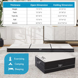 wOod-it Folding Mattress, 4 inch Tri-Fold Memory Foam Mattress Topper for Camping, Foldable Guest Bed, Portable Travel Mat with Washable Cover, 75"×25"×4", White wOod-it