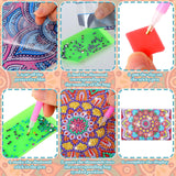 Sweetude 6 Pcs Mandala DIY Diamond Painting Purses Toiletry 5D DIY Makeup Bags Handmade Rhinestone Design Diamond Painting Cosmetic Bags Bulk with Zipper for Women Christmas Gift Sweetude