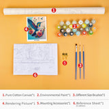 TUMOVO Birds Paint by Numbers for Adults Beginner and Kids, Hummingbird Adults' Paint-by-Number Kits Acrylic Painting by Numbers for Adults Art Crafts, 16x20 Inch TUMOVO