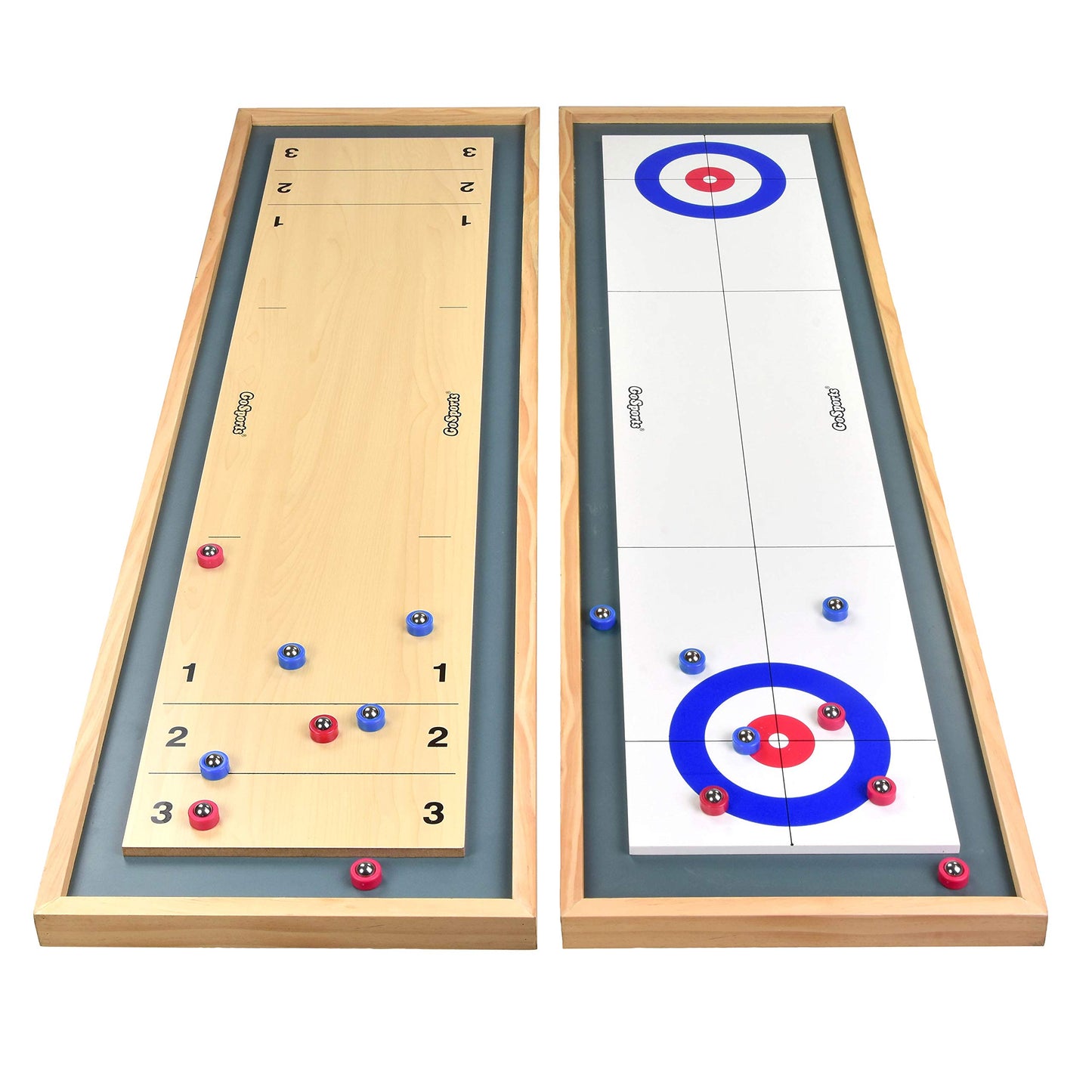 GoSports Shuffleboard and Curling 2 in 1 Board Games - Classic Tabletop or Giant Size - Choose Your Style - WoodArtSupply