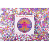 Bgraamiens Puzzle-Zentangle Dragonfly-1000 Pieces Vivid Dragonfly Round Mandala Puzzle Color Challenge Jigsaw Puzzles Bgraamiens