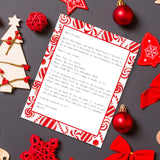 Lonfliness 50 Set Peppermint Christmas Letterhead with Paper Envelopes Candy Cane Christmas Border Computer Print Paper Stationery for Note Letters to Santa Invitations Office School 8.5 x 11 In Lonfliness