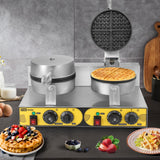 Dyna-Living Commercial Waffle Maker Double Waffle Maker, 2400W Non-Stick Commercial Waffle Maker Stainless Steel Waffle Iron Machine for Restaurants, Large Waffle Maker, Commercial Waffle Machine Dyna-Living