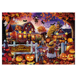 Halloween Holiday Horror Puzzles for Adults 1000 Pieces, Fall Barn Jigsaw Puzzle, Scary Pumpkin Ghost Puzzles BBOLDIN