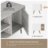 JUMMICO TV Stand for 65 Inch TV, Modern Entertainment Center with Storage Cabinet and Open Shelves, TV Console Table Media Cabinet for Living Room, Bedroom and Office (Light Gray) JUMMICO