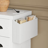 LIKIMIO Dresser for Bedroom 6 Drawer with Charging Station, TV Stand Storage Chest of Drawers for Living Room Hallway Entryway, MDF Board, 59 Inches White LIKIMIO