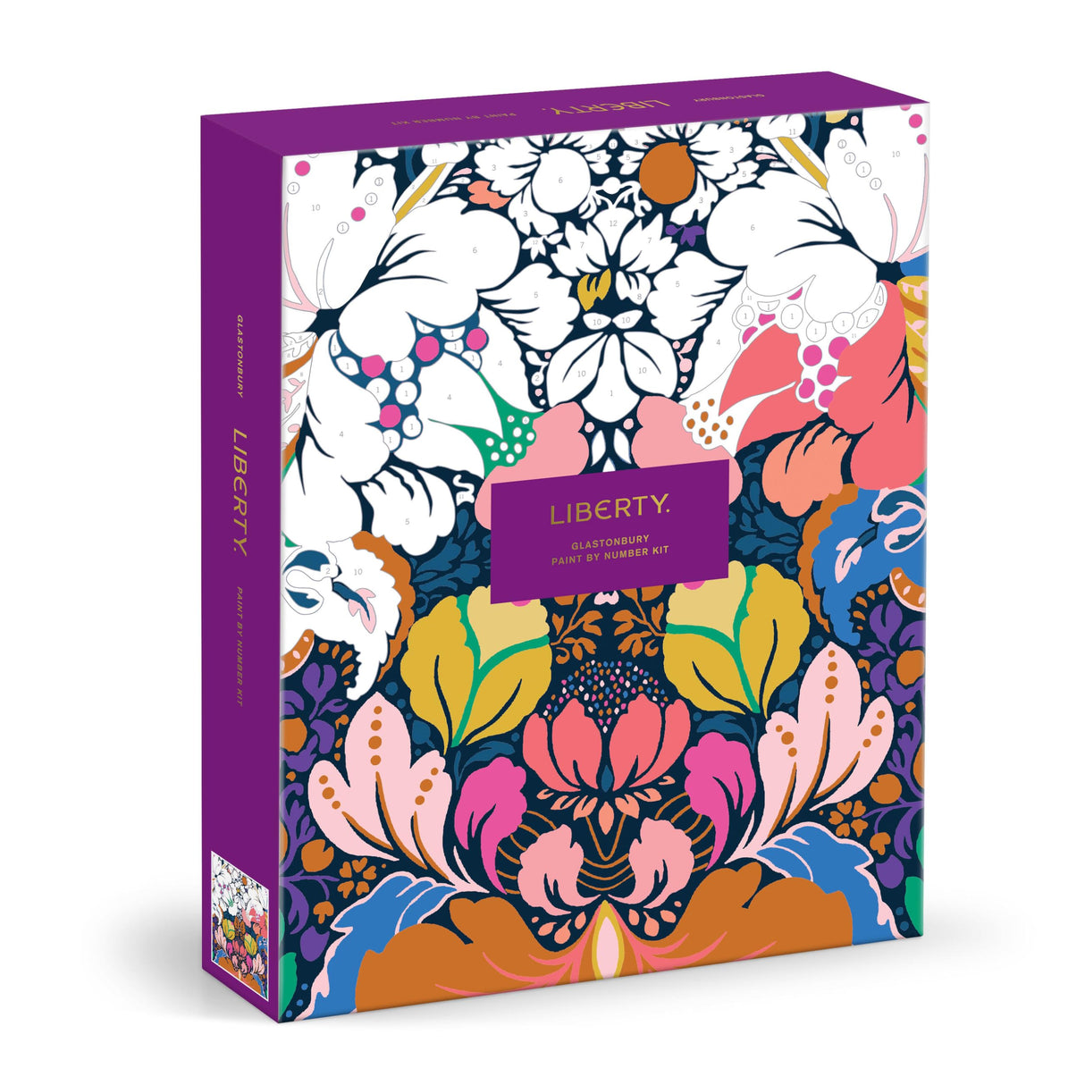 Galison Liberty Glastonbury – DIY 9 x 12 Paint by Number Kit with Iconic Liberty Print Art for Beginners and Experts Includes Paint and Brushes Galison