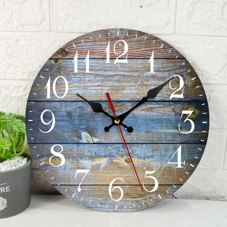 ArtSocket Wooden Wall Clock Silent Non-Ticking, Wood Old Retro Vintage Wooden Round Rustic Coastal Wall Clocks Decor for Home Kitchen Living Room Office, Battery Operated(12 Inch) ArtSocket