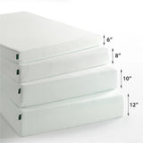 ZINUS 12 Inch Foam and Spring Mattress, Twin, CertiPUR-US Certified Foams, Mattress in A Box, White Zinus