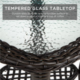 Best Choice Products 3-Piece Outdoor Wicker Patio Bistro Set w/ 2 360-Degree Swivel Rocking Chairs and Tempered Glass Top Side Table - Beige Best Choice Products