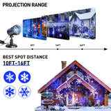 Vanthylit Christmas Projector Lights Outdoor, White Blue Snowflakes Projection Outside, Waterproof LED Landscape Christmas Light for Window Yard House Party Xmas Indoor Decor Vanthylit
