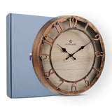 Lafocuse 12 Inch Silent Brown Wall Clocks Battery Operated, Farmhouse Wall Clock Analog for Kitchen Living Room, Rustic Home Décor Lafocuse