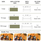 VClife Boho Sofa Covers, Sectional Couch Covers Breathable Cotton Linen Sofa Slipcover Washable Green Orange Geometry Sofa Couch Covers for L Shape Sofa - Farmhouse Sofa Covers with Tassel 71"x118" VClife