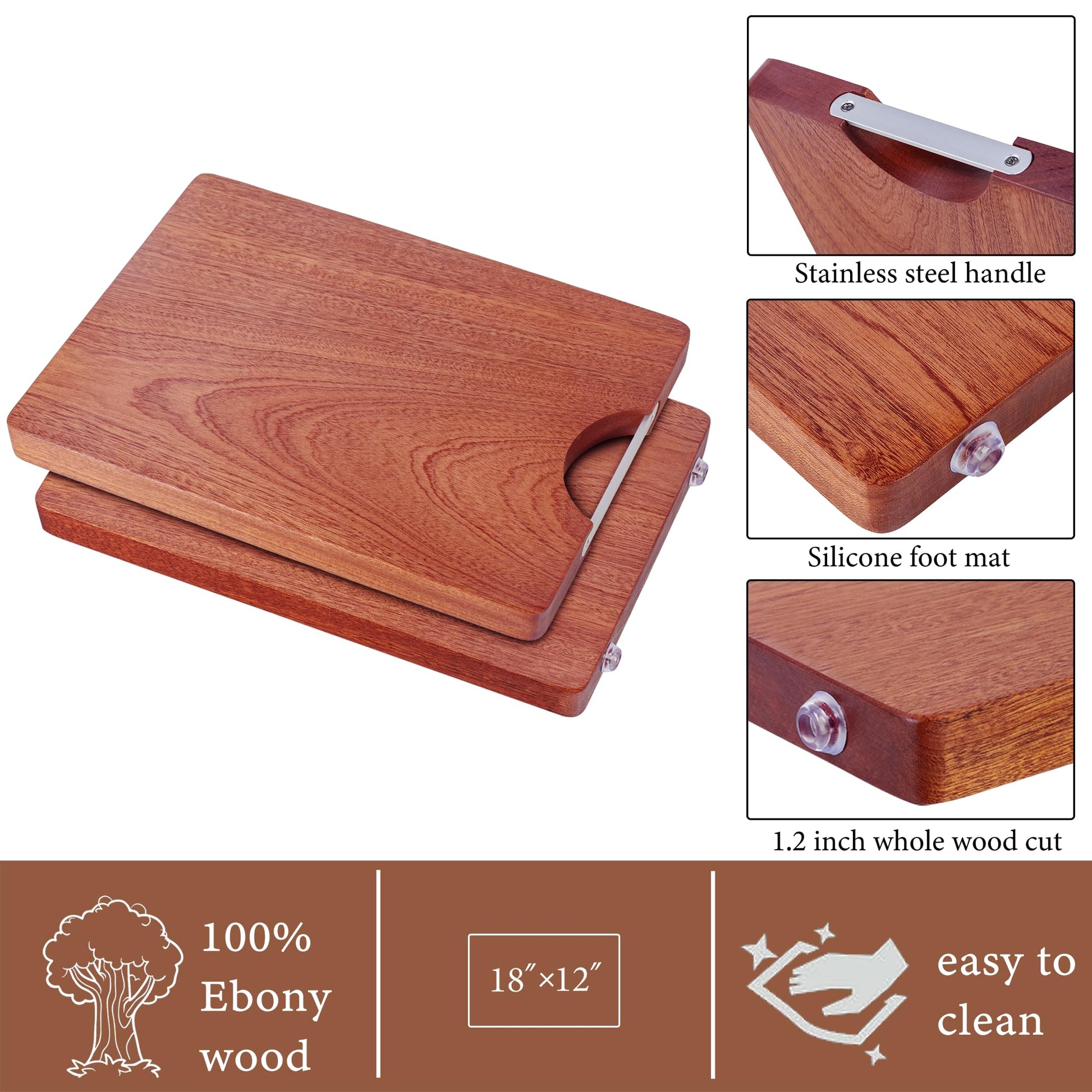 VIWIK Premium Wooden Cutting Board with Handles 14x12 inch Chopping Block, Reversible for Meat Vegetables, Premium Kitchen Tool for Home Cooks and - WoodArtSupply