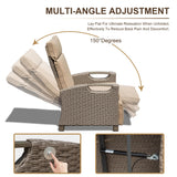 Domi Outdoor Recliner Chair, Patio Recliner with Hand-Woven Wicker, Flip Table Push Back, Adjustable Angle, Thickness Cushions, Reclining Lounge Chair for Indoor & Outdoor Use, Beige domi outdoor living