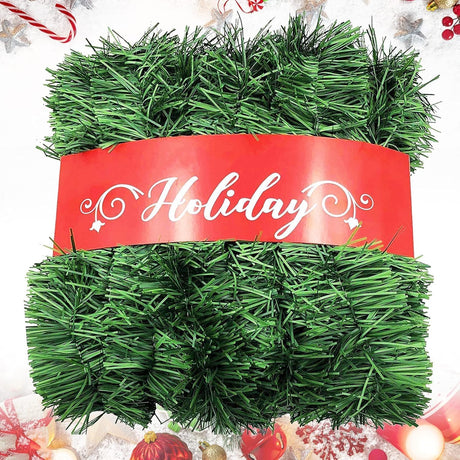 Christmas Garland, Artificial Non-Lit Soft Green Garlands 50FT Classic Christmas Greenery Garland Festive Home Decor for Indoor or Outdoor Use PLACHIDAY