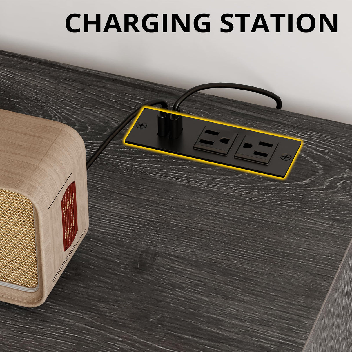 LIKIMIO 5-Drawer Wood Dresser with LED & USB Charging, Mid-Century Modern Farmhouse Bedroom Storage Cabinet, Rustic White w/Safety Strap, 48.4" Tall (15.7" D x 31.5" W) for Nursery, Living Room LIKIMIO