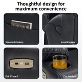 MCombo Large Triple Motor Power Lift Recliner Chair with Massage and Dual Heating, Adjustable Headrest for Tall Elderly People, Faux Leather 7634 (Black, Large) MCombo