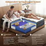 Twin Mattress, 10 Inch Twin Size Hybrid Mattresses in a Box, Memory Foam and Individual Pocket Springs with Motion Isolation & Silent Sleep & Pressure Relief, Fiberglass-Free, Medium Firm, CertiPUR-US Hianab