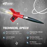 Estes 0651 Der Red Max Rocket-Building Kit, Intermediate Flying-Rocket-Model Kit for Ages 10+ Estes