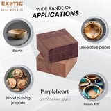 Exotic Wood Zone Purpleheart Unfinished Wood Bowl Blanks (4" x 4" x 2") Exotic Wood Zone