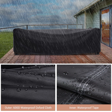 Patio Furniture Set Cover Waterproof, Mrrihand Outdoor Sectional Sofa Set Cover Heavy Duty 600D Table and Chair Set Cover 107" L×81" W×27.9" H Mrrihand