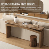Epecoya 63-Inch Wood Console Table for Entryway Living Thin, Long Wooden Rectangular Sofa Tables Behind Couch, Large Farmhouse Foyer Hallway Table for Home, Living Room, Apartment, Natural Brown Epecoya