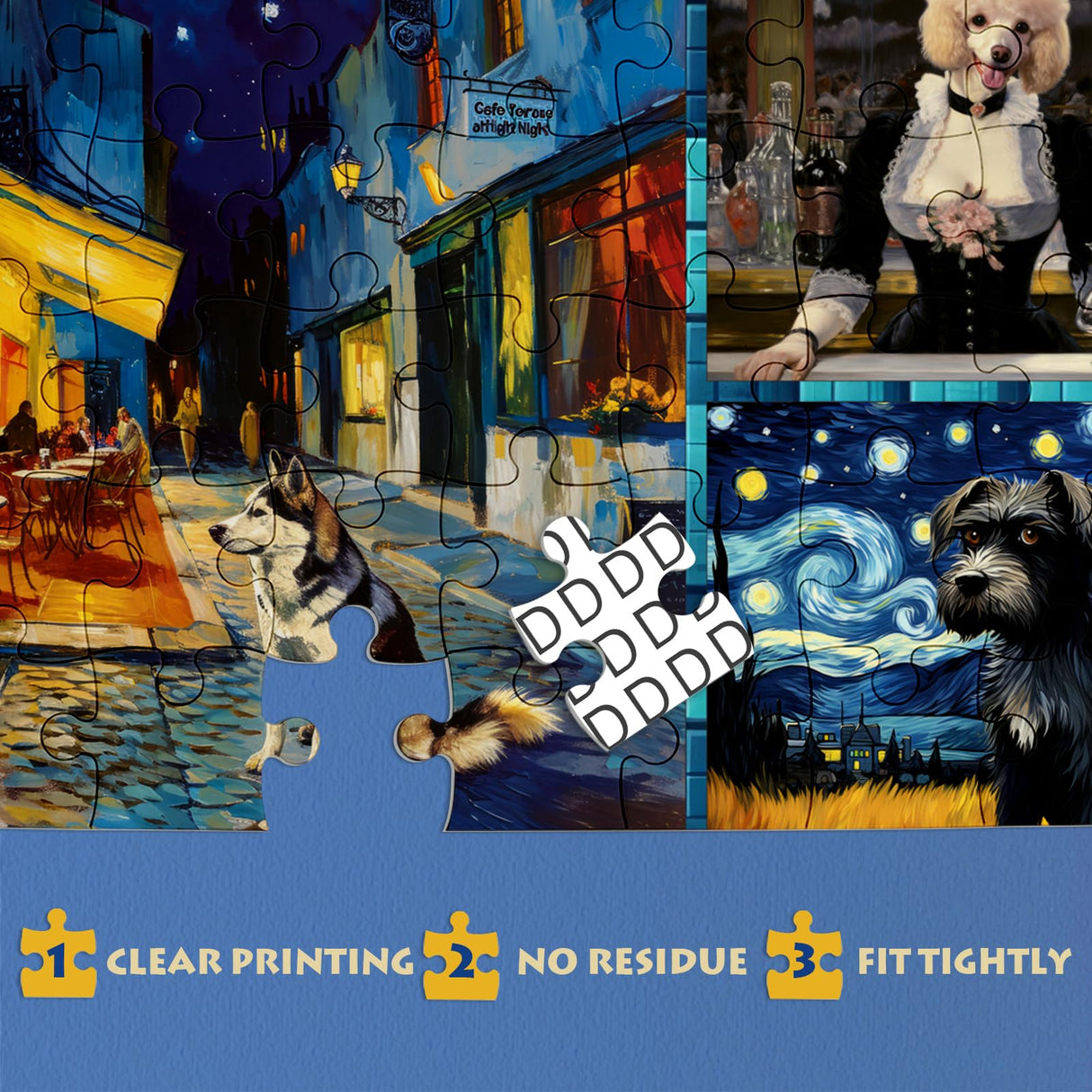 Dog Puzzles for Adults 1000 Piece, Puppy Animal Jigsaw Puzzle, Classic Artists Dog Collage Puzzles for Adults IdeaBazar