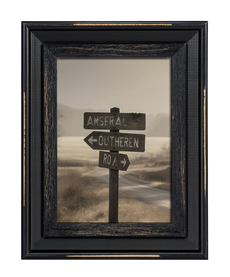 Afuly 5x7 Picture Frame Black Rustic Photo Frame Vintage Frame Pine Wood Display Antique Retro Home Decor Wall Hanging Tabletop Unique Handmade Artwork Anniversary for Family Friends Afuly