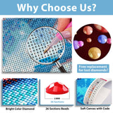 hkejoi Fantasy Diamond Art Kits for Adults, Diamond Painting Kits for Adult Beginners, 5D Round Full Drill Gem Art Kits DIY Crafts for Home Decor Gift 14x14 Inch hkejoi