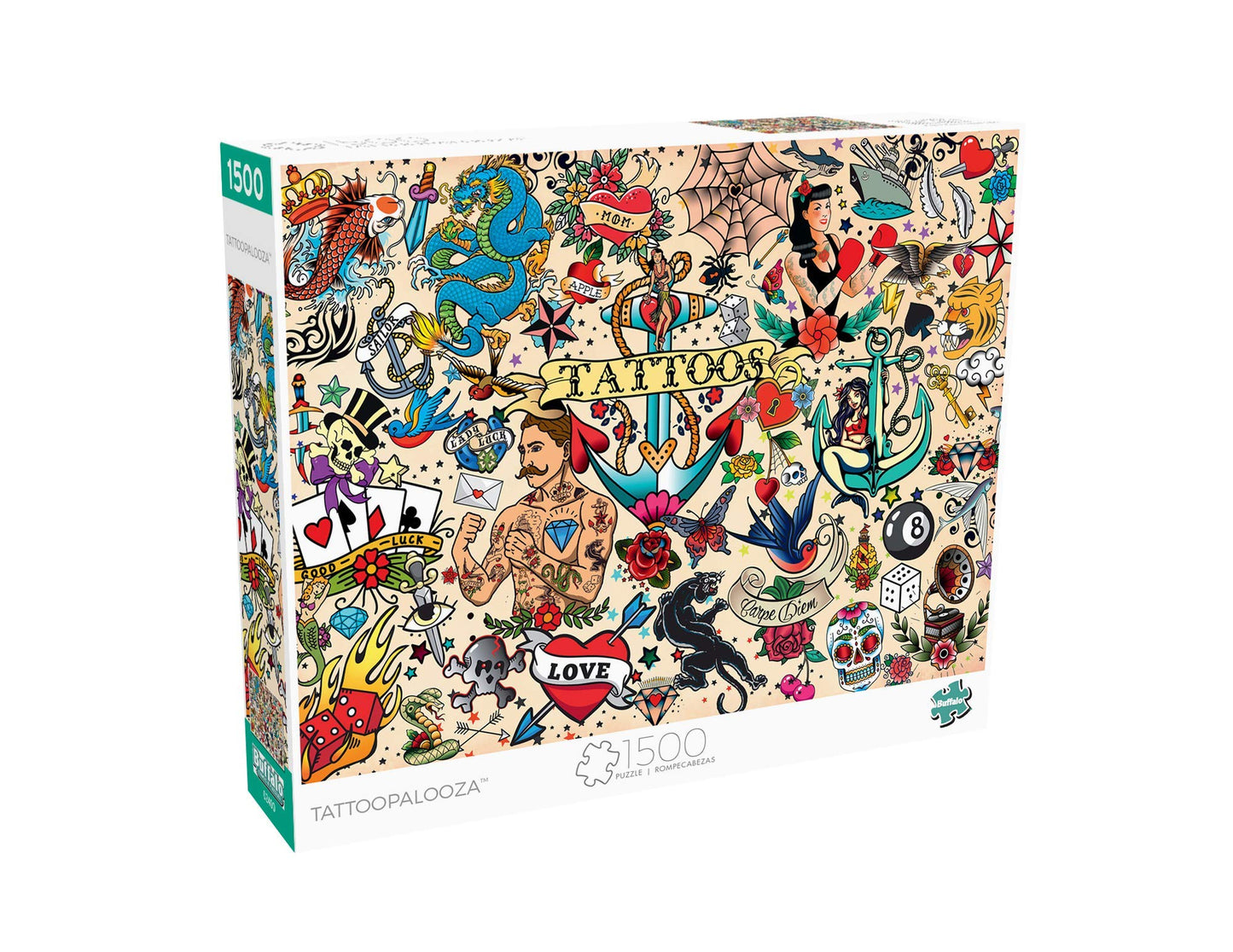 Buffalo Games - Jason Taylor - Tattoopalooza - 1500 Piece Jigsaw Puzzle for Adults -Challenging Puzzle Perfect for Game Nights - Finished Size is 38.50 x 26.50