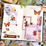 510PCS Plants Floral Scrapbook Stickers Kit Vintage Flowers Butterfly Mushroom Fall Maple Leaves Transparent Waterproof Stickers Set for Scrapbooking Supplies Aesthetic Junk JournalCraft DAPUTOU