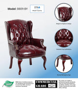 Boss Office Products Wingback Traditional Guest Chair in Burgundy Boss Office Products