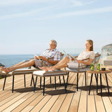 YITAHOME 5-Piece Outdoor Wicker Furniture Set, All-Weather Patio Bistro Set with Footrest, Small Patio Conversation Set for Balcony Outside, Outdoor Chairs with Ottomans and Coffee Table YITAHOME