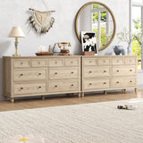 chartustriable 65inch Large Long Drawer Dresser w/Deep Drawers,Rustic Wood 8 Drawer Dresser with Large Capacity for Living Room,Wooden Chest of Drawers for Bedroom,Living Room,Entryway,Oak chartustriable