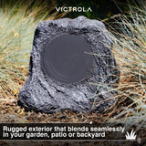 it.innovative technology Outdoor Rock Speaker Pair - Wireless Bluetooth , for Garden, Patio, Waterproof, Built for all Seasons & Solar Powered with Rechargeable Battery, Music Streaming - Charcoal Victrola