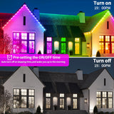 Yocrostar Permanent Outdoor Light,100ft RGB Eave Lights with App Control Remote,IP67 Waterproof LED Lights,Music Sync Outside Light for Christmas,Halloween,Garden,House Decorations Yocrostar