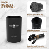 Silicone Kitchen Cooking Utensil Set, 9Pcs Kitchen Utensils Spatula Set with Wooden Handle for Nonstick Cookware, 446°F Heat Resistant Silicone Kitchen Gadgets Utensil Set with Large Holder（Black） CACOLES