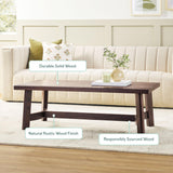 Walker Edison Colt Modern Farmhouse Solid Wood Rectangular Coffee Table, 48 Inch, Espresso Walker Edison