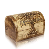 Great Birthday Gift Ideas Handmade Decorative Wooden Jewelry Box With Tree of Life Carvings Jewelry Organizer Keepsake Box Treasure Chest Trinket Holder Watch Box Storage Lock Box The Great Indian Bazaar
