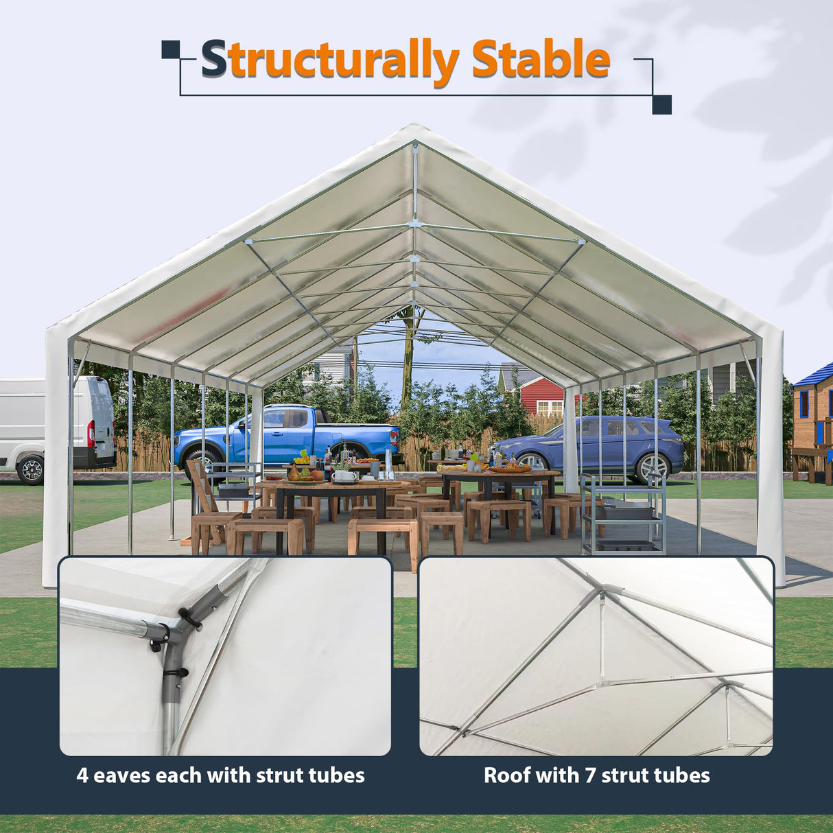 20x40ft Outdoor Heavy Duty Party Tent, Carport Wedding Event Shelter, Large Commercial Canopy with Removable Sidewalls, BBQ Wedding Tents with Storage Bags for Patio Garden Hohuqeri