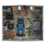 Greesum 10×8 FT Outdoor Storage Shed, Metal Storaged Sheds Without Floor, Tool Sheds with Lockable Doors and Slooping Roof for Garden, Patio, Backyard, Brown Greesum