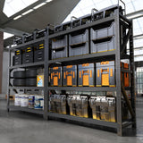 InaryLof Metal Garage Shelving,4000 LBS Garage Shelving Unit and Storage，Adjustable 4-Tier Heavy Duty Shelving，Garage Storage Shelves for Shop,Basement,Garage (Black, 23.6" D*59.1" W*78.7" H) InaryLof