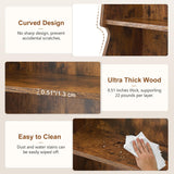 Hoctieon 5-Tier Open Bookcase and Bookshelf with LED Light, Floor Standing Display Storage Shelves, Wood Modern Display Organizer for Home Office, Living Room, Bedroom, Study, Rustic Brown Hoctieon