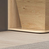 Hitow 6-Tier Wooden Bookcase, L Shaped Geometric Bookshelf, 81.9" H Freestanding Storage Shelf Room Divider, Open Corner Shelf Storage Unit for Living Room Home Office, Beige (35.4" W x 23.6" D)