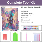 ARVINKEY DIY 5D Diamond Painting Kit, Full Drill Paint by Numbers Embroidery Cross Stitch Arts Craft Canvas, Elephant Rhinestone Crystal Drawing Gift for Adults Kids, 16"X12" ARVINKEY