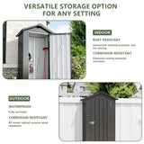 Galvanized Steel Outdoor Storage Shed - Waterproof Metal Utility Cabinet with Lock, 65" Large Capacity for Garden Tools & Equipment, Easy Assembly (Black) Majnesvon