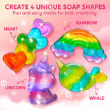 Klever Kits Soap Making Kit- Make Your Own Soap- DIY Unicorn Soap with 4 Molds, Spa Science Kit for Kids, Stem Activity Gifts for Toddler Kid Aged 6+, Girl Birthday Present Klever Kits