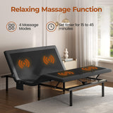 Yaheetech Split King Adjustable Bed Frame,w/Wireless Remote,Massage Function,Nightlight,4 Height-Adjustable Legs,Head & Foot Incline,4 USB Ports,Easy Assembly Yaheetech